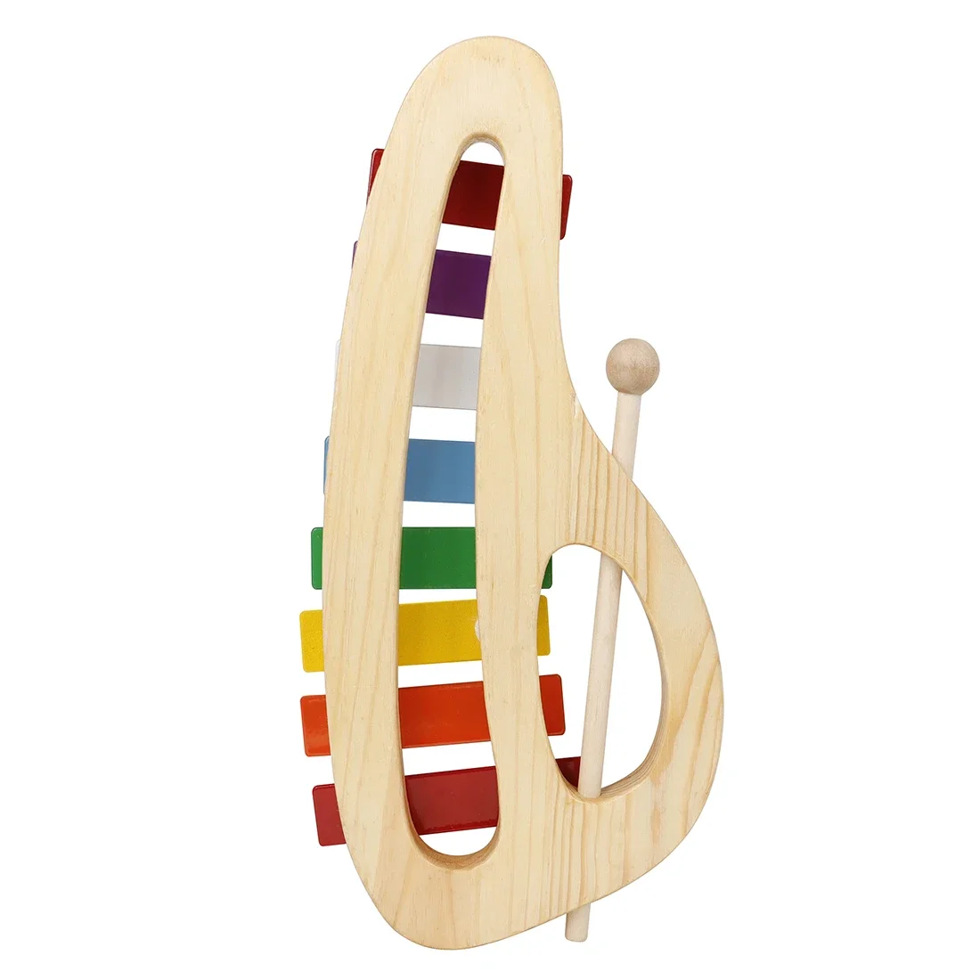 8 Tones Hand Knock Xylophone with Mallets Metal Sheet Rainbow Wooden Piano Orff Percussion Musical Instrument Children's Gift