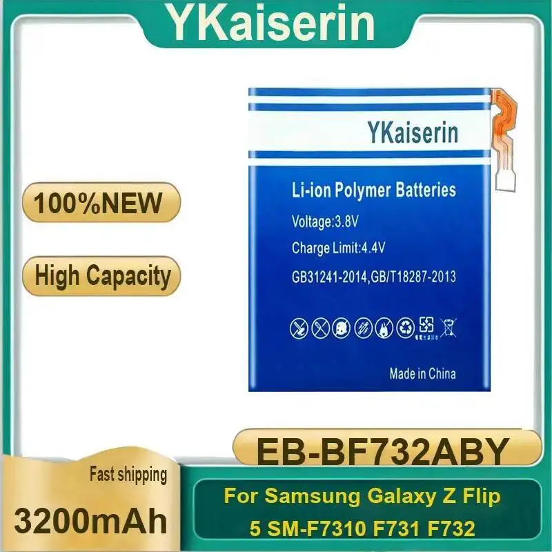 

Аккумулятор мобильного телефона для Samsung Galaxy Z Flip 5 SM-F7310 F731 F732, высокая производительность, сильная совместимость, EB-BF732ABY, 3200 мАч