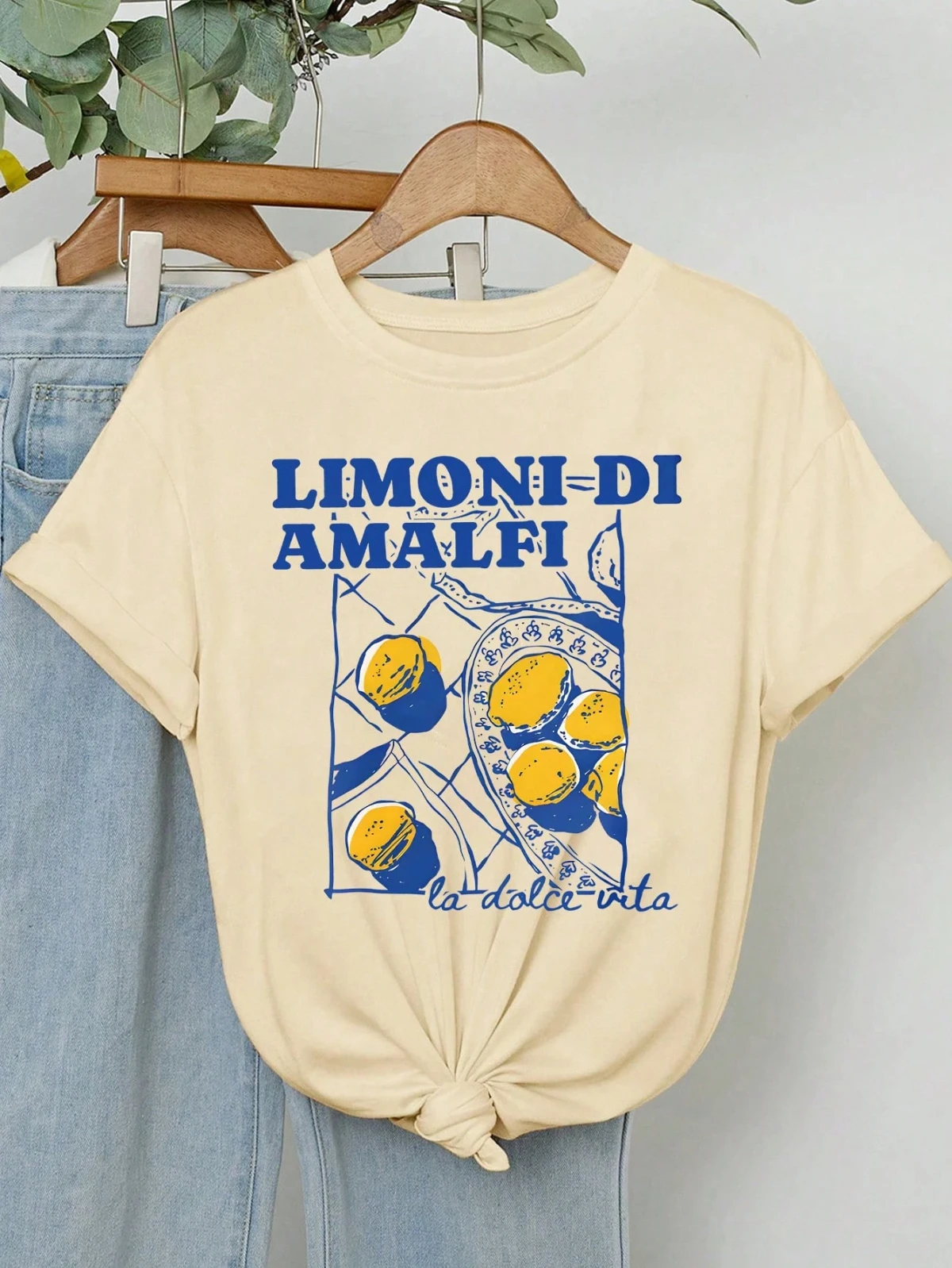 Limoni Di Amalfi Lemon Graphic  Women New Trend Collection T-Shirt Crew Neck Lettering Spring Summer Fashion image 4