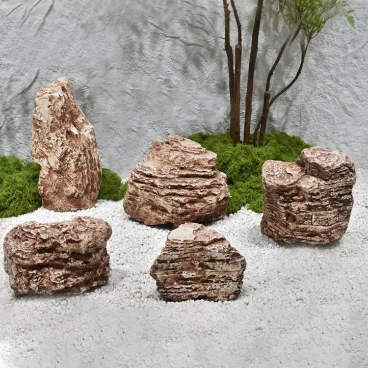 

Simulation of Glass Reinforced Plastic Garden Landscape Taishan Ax Stone Garden Snow Wave Stone Rockery Landscape Decoration