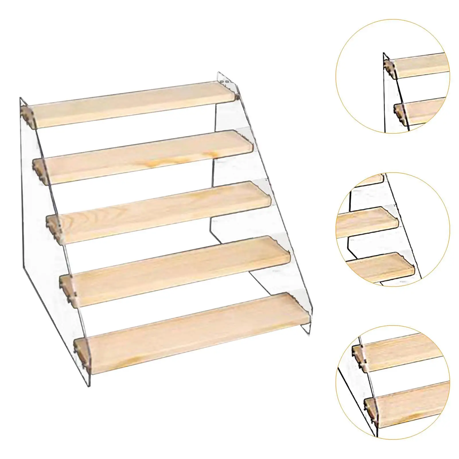 Aanrechtorganizer voor figuren, gelaagd displayrek van acryl