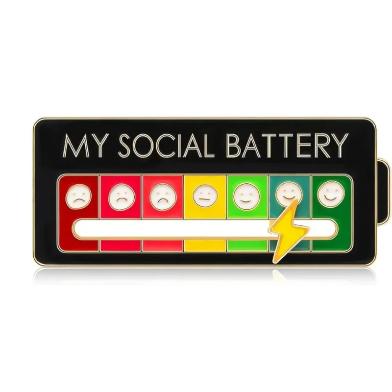 Broche Unissex Roda do Humor de Sete Dias, Emblema Emoji de Energia Social, Pins Acessórios para Mochila, Broche Personalizado com Emoji de Rosto Sorridente que Muda de Humor