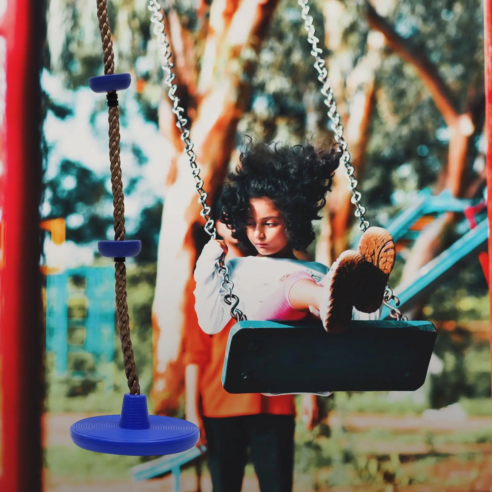 

1Set Children Climbing Rope Swing Blue Outdoor Platform Disc Swing Seat Backyard Plaything Climbing Rope Toy Children Plaything