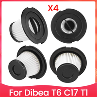 4PCS Vacuum Cleaner Filter Accessory for Dibea T6 C17 T1 Handheld Vacuum Cleaner Accessories Replacement Parts