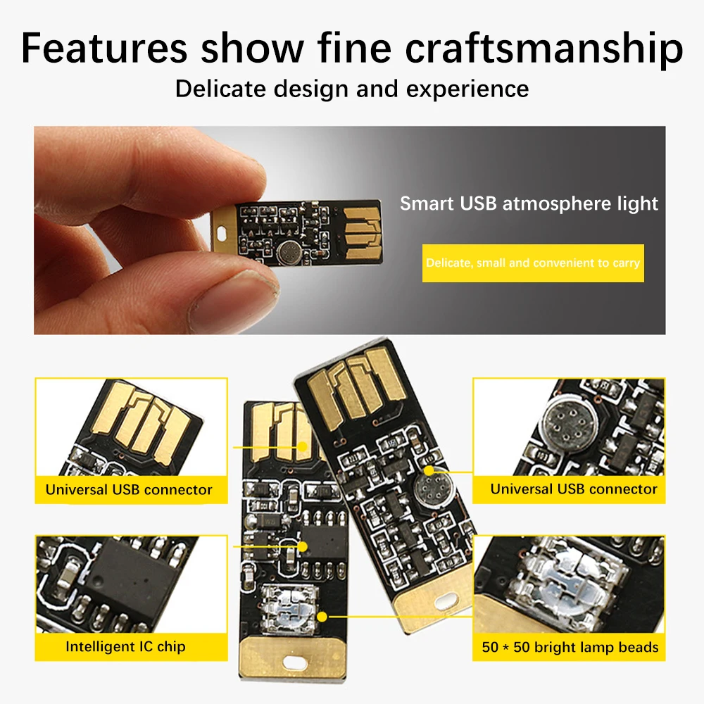 LED USB Dekorative Lampe Auto Innen Atmosphäre Licht Mini Kleine USB LED RGB Club Disco Magische Bühne Wirkung Musik rhythmus lichter
