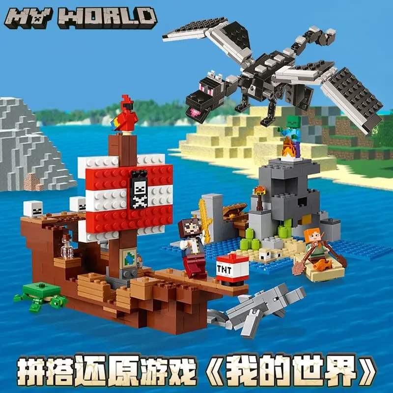 Shadow Dragon Battle Slayer Pear  Compatible 21152 myworld pirate ship big adventure building blocks  Toy