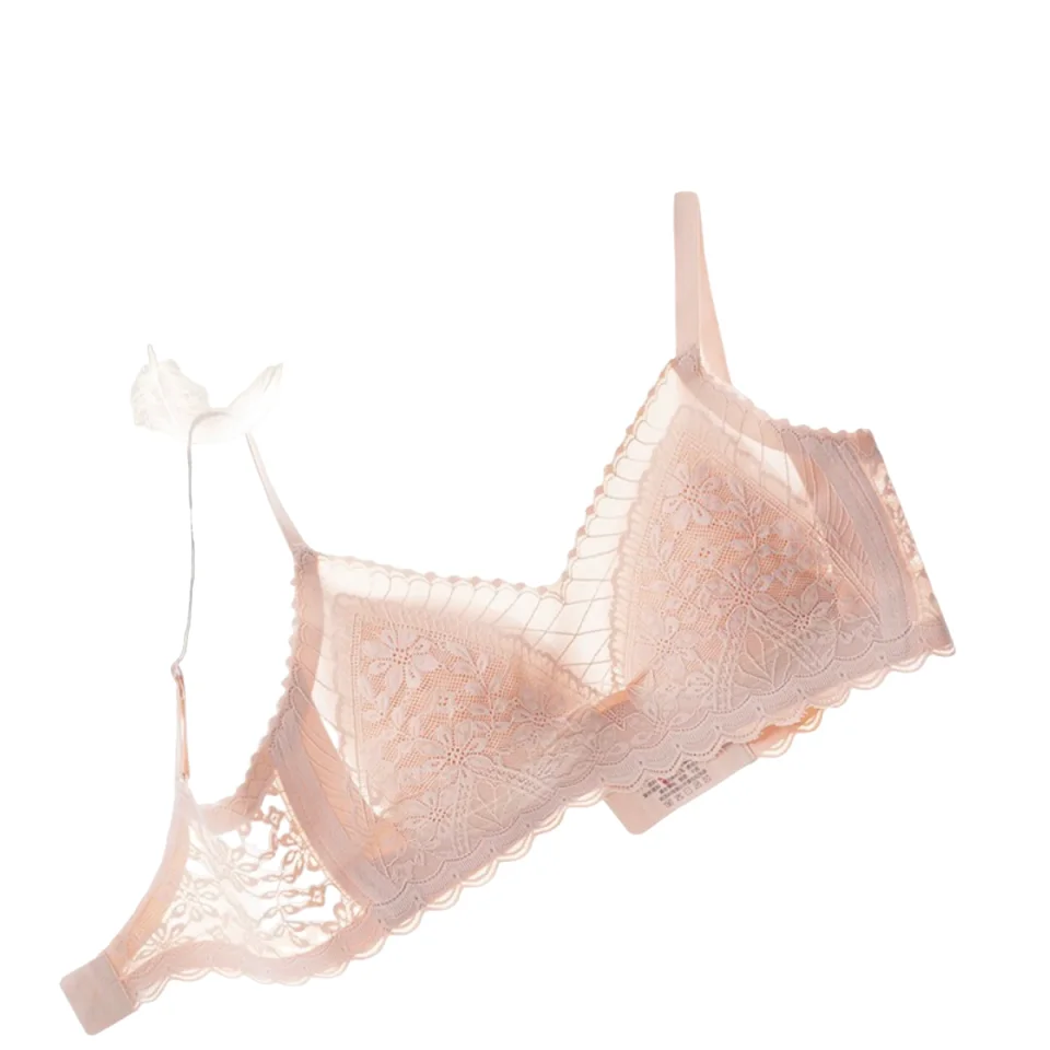 KUCLUT Breathable and comfortable, big chest, small french sexy lace, seamless underwear, women's underwired bra thin
