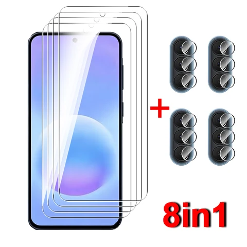 Защитная пленка 8-в-1 для Samsung Galaxy A57 5G, A37, A17, A56, A36, A26, A16, закаленное стекло Sanson A57, защитное стекло для объектива Galaxy A37