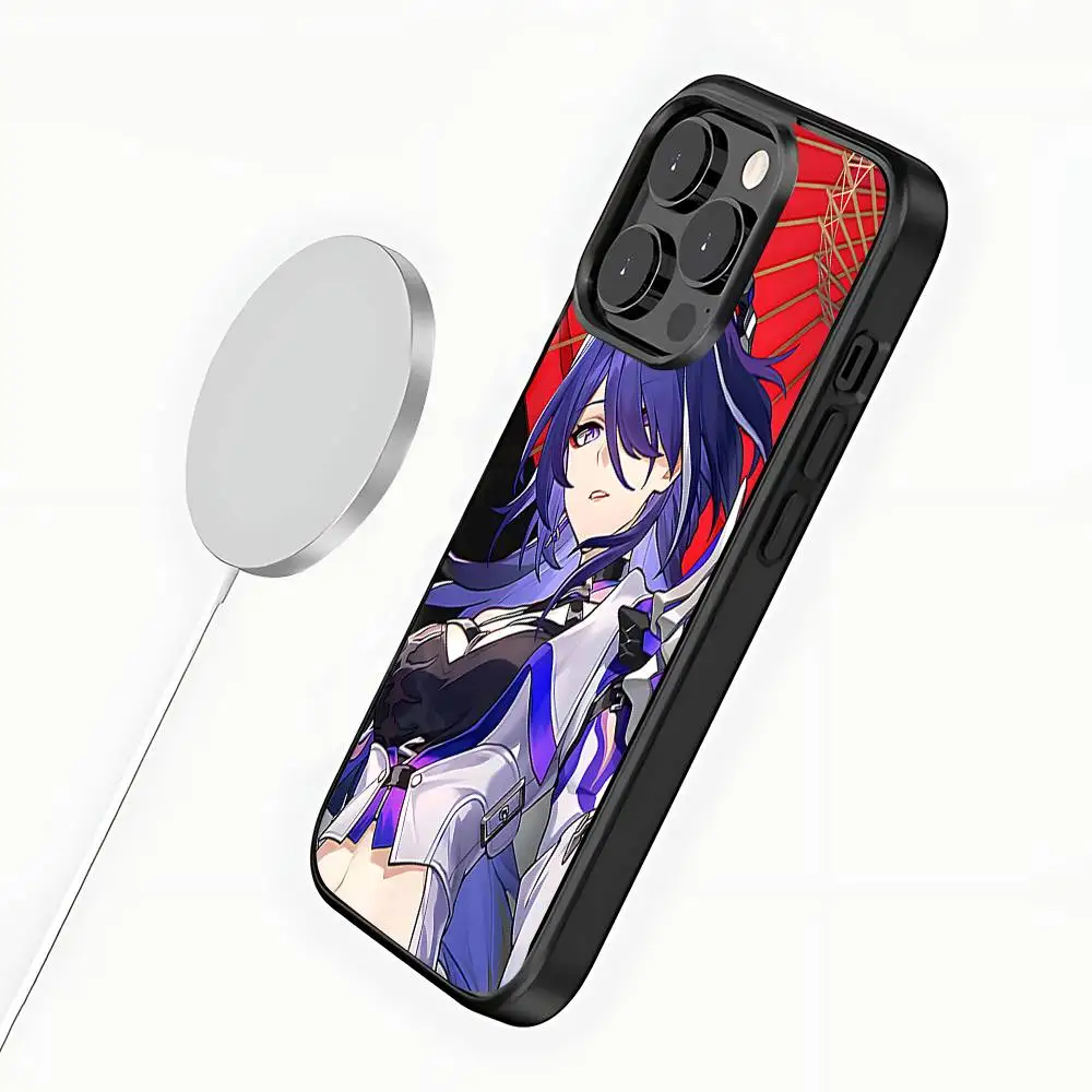 Phone Case For iPhone 17,16,15,14,13,12,11,Pro,Max,Plus,Mini,SE4,E A-Acheron Honkai Star Rail Magnetic Magsafe Wireless Charging