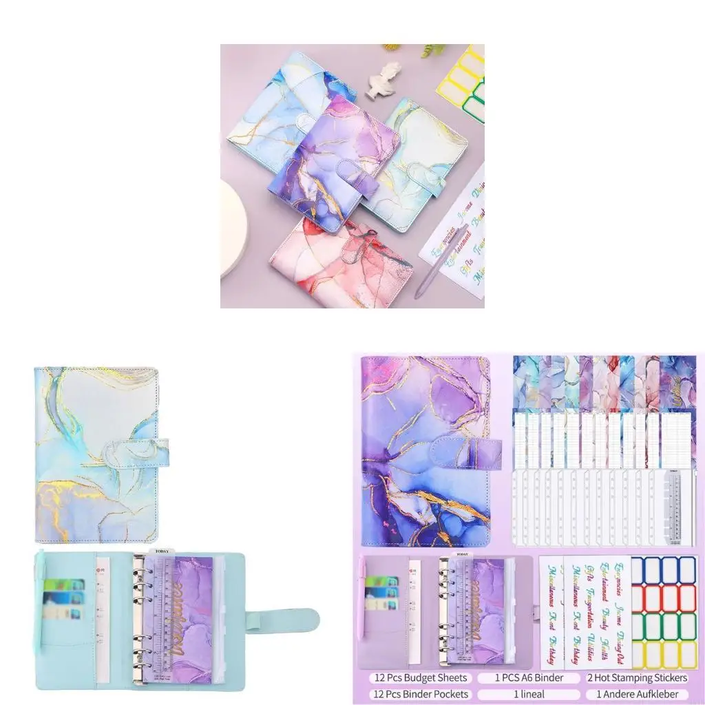M5TB طلاب لطيف PU BINDER BINDER PLINNERS من أجل ث/ مغلف نقدي واضح ل