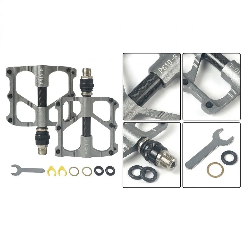 Aluminum Alloy Pedals with Quick-Release Functionality and Threaded Mounting for Use on Most Adult-Sized Bicycles