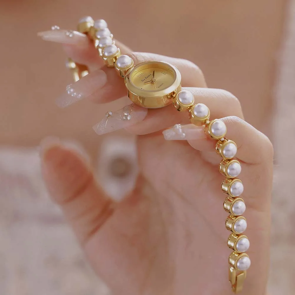 BS New Women's Quartz Watch Pre-owned Luxury-Style Imitation Pearl Watch for the Sophisticated Woman relogio feminino  FA1877