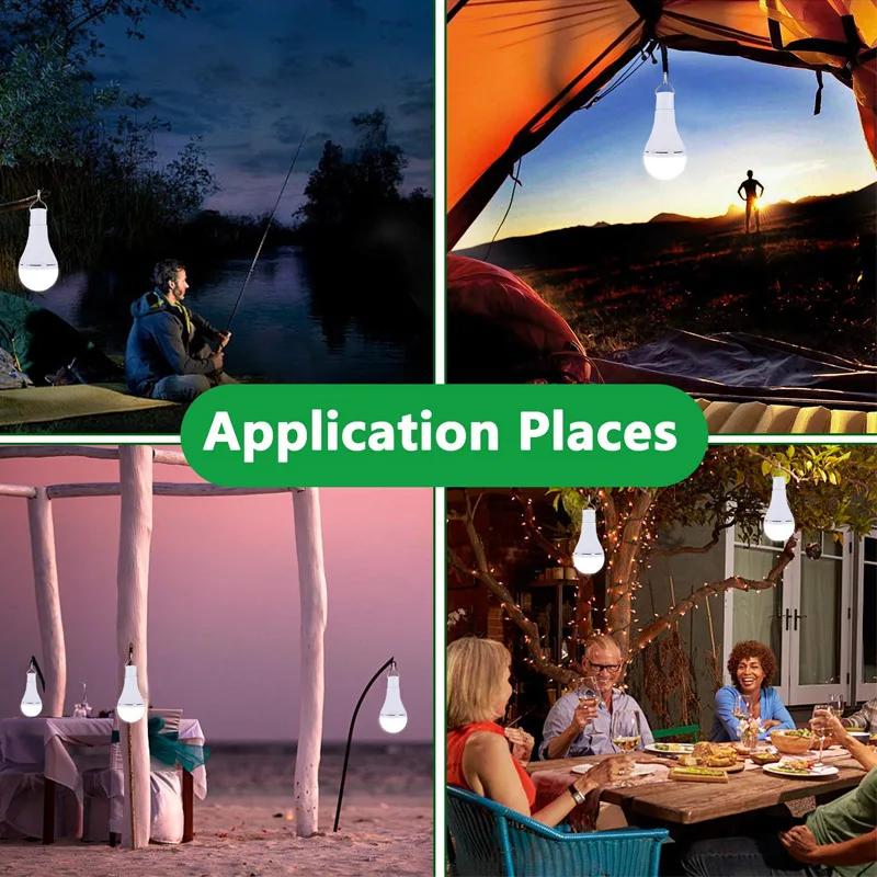 12W Solar Light Bulb 5 Working Mode Dimmable Tent Hanging Light Portable USB Rechargeable Emergency 24 LED Outdoor Camping Light