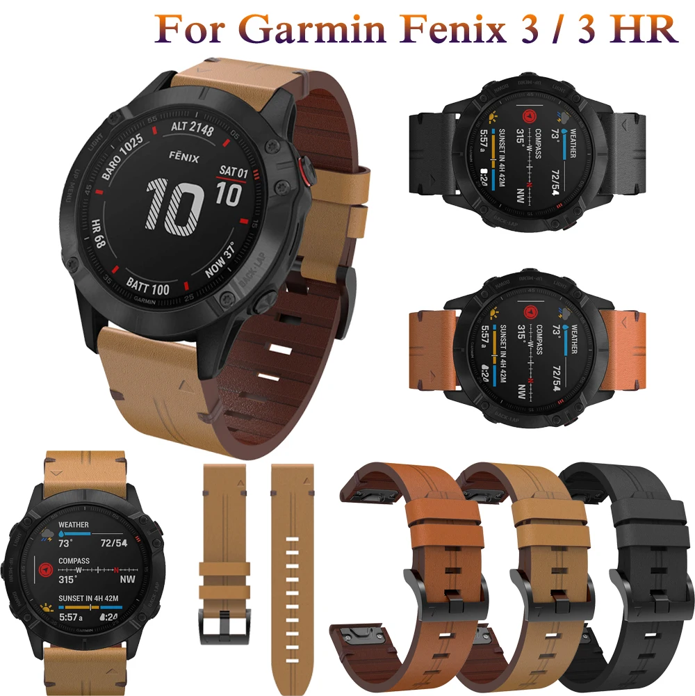 

Band for Fenix 5x 6x 3 3HR Leather Quick Release Watchband Strap for Garmin Fenix 5xPlus/6xPro/D2/Quaitx3 Bracelet fashion bands