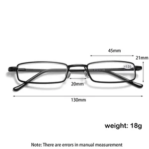 Elegante tragbare Lesebrille für Männer und Frauen, Mini -Metallrahmen, Ultra -Thhin -Stiftbox, Presbyopia -Brille mit Box 6 Hauptverkaufsunterstützung TV Slim - №5