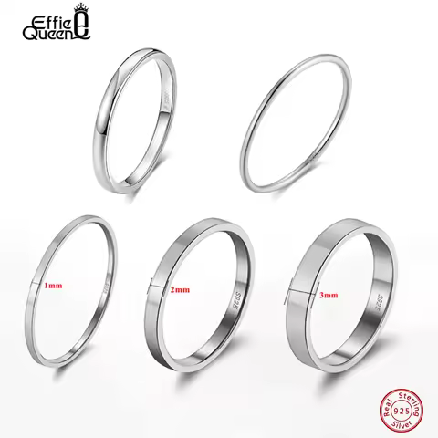 Effie Queen Fashion 925 Sterling Silver Ring Perfect Polished Simple Design Unisex Jewelry Propose Wedding Jewelry Gift APR33