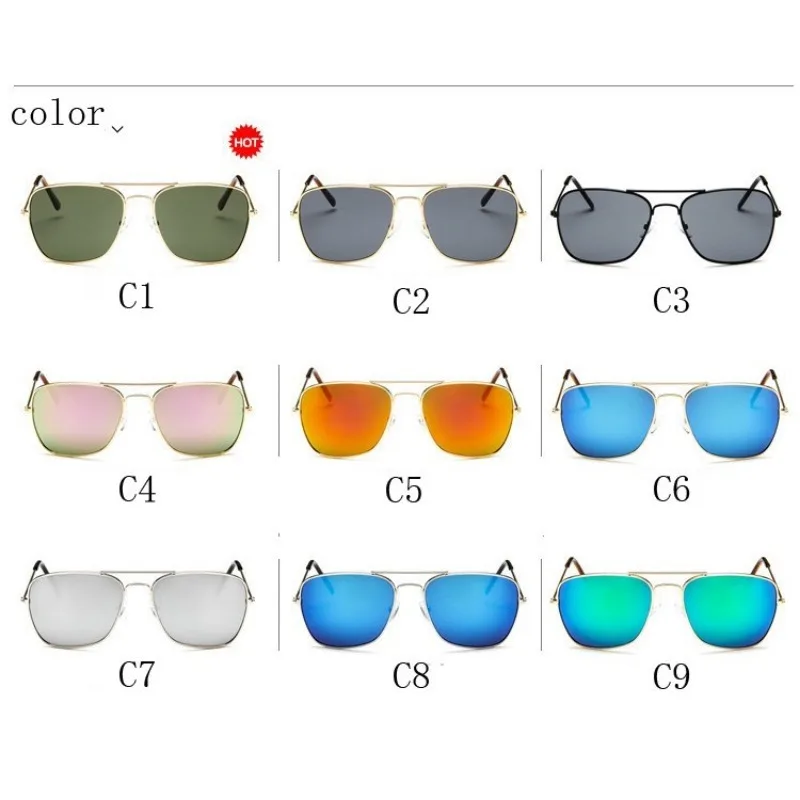 Samjune Men Square Flat Aviation Sunglasses Brand Designer