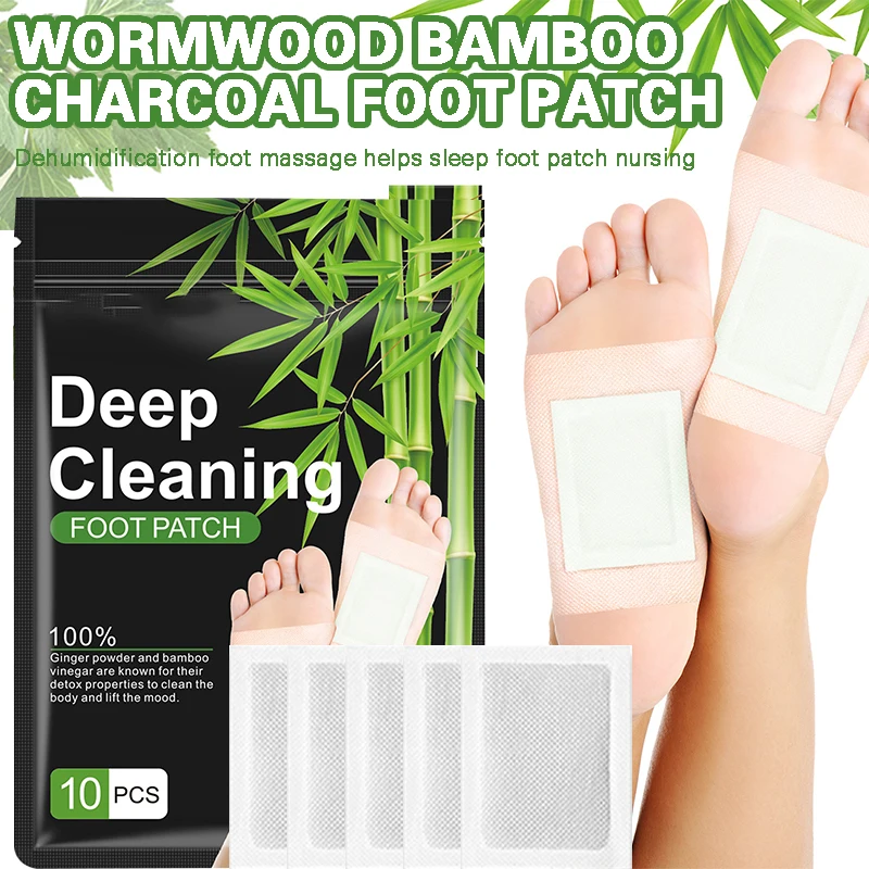 Wormwood Bamboo Charcoal Foot Patch Detoxify Toxins Relieve Stress Foot Sticker Wormwood Bamboo Charcoal Foot Patch SAL99