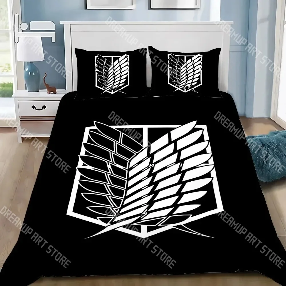 Fashion Anime Attack On Titan Bedding Set Single Twin Full Queen King Size Bed Set Kids Bedroom Duvetcover Sets Bed Sheet Set