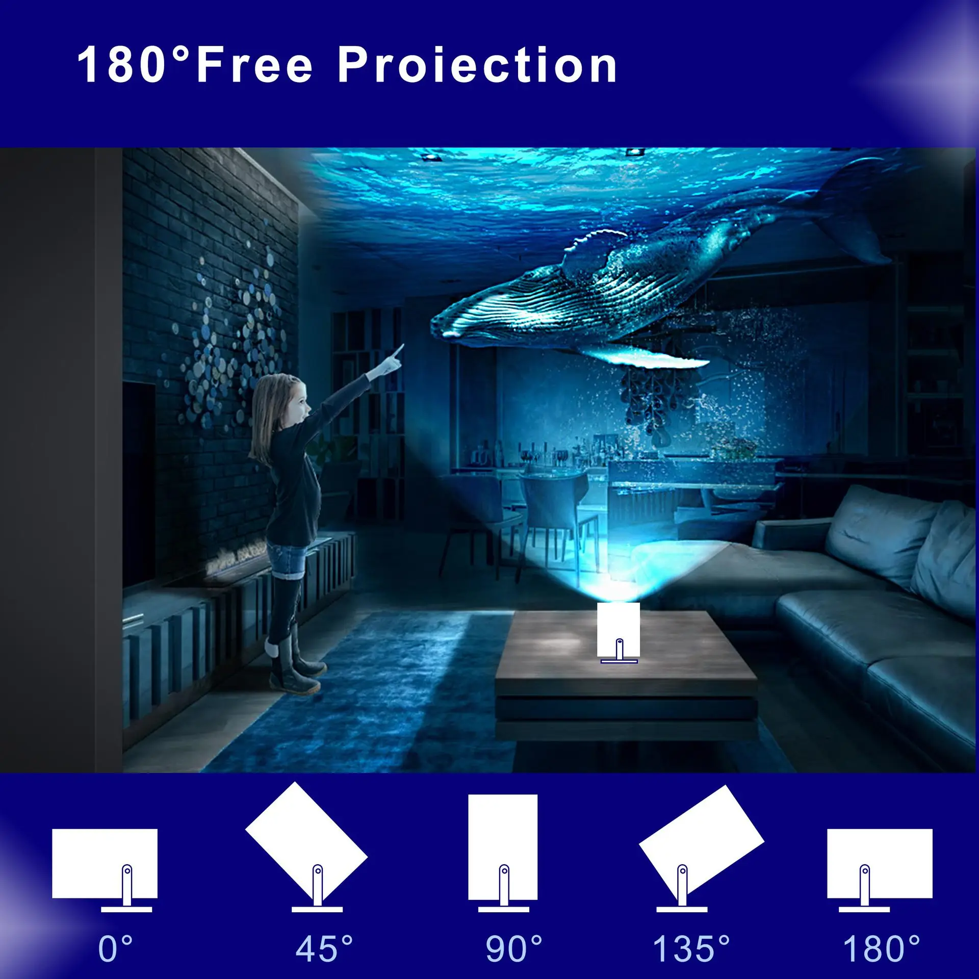 Proyector de vídeo El más nuevo proyector de cine en casa inteligente Mini proyector portátil automático HD