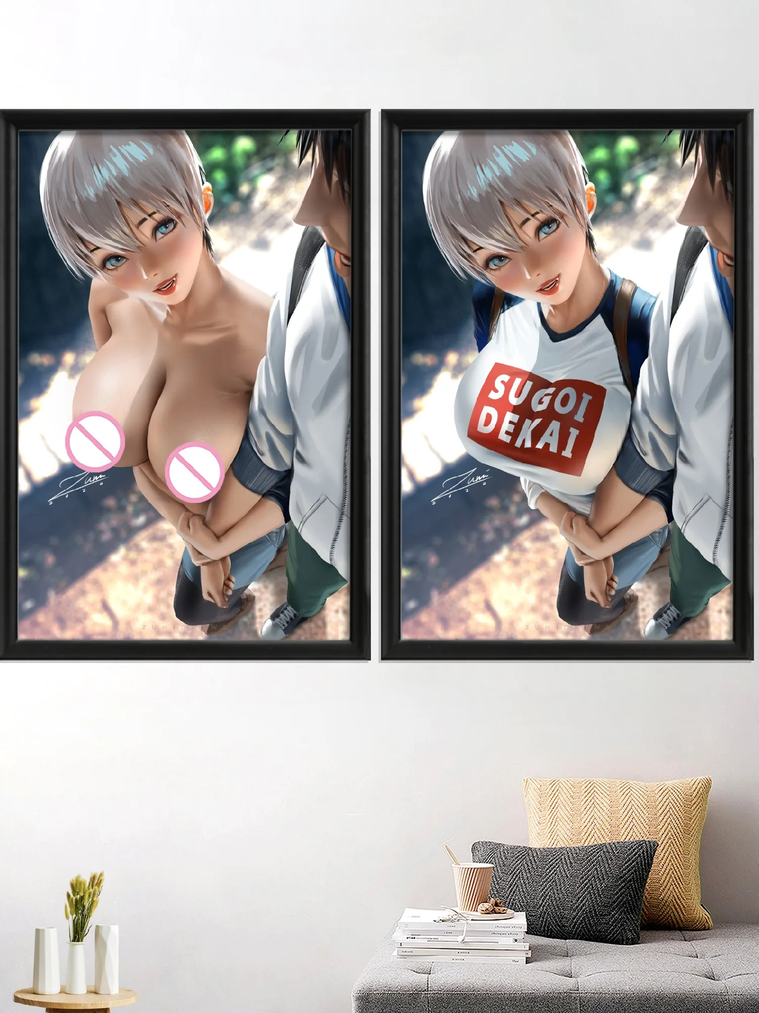 

Uzaki Anime Cartoon Sexy Nude Girl Art-Poster, Living-Bedroom Picture Wall, Home Custom Silk Decor