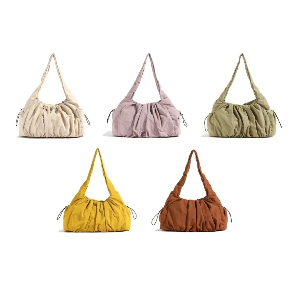 캐주얼 나일론 클라우드 숄더백 드로스트링 한국 인스 스타일 클라우드 토트백 대용량 휴대용 클라우드 핸드백 학생용