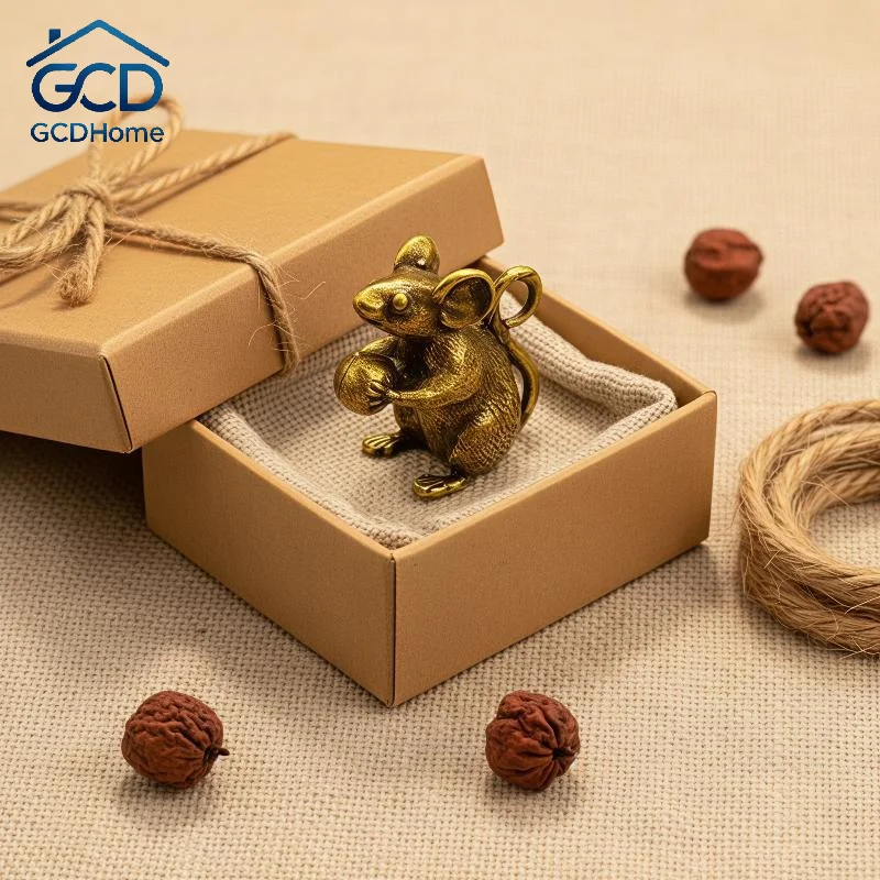 Vintage Alloy Mouse Statue Exquisite Carved Mini Cute Portable Ornament for Home Desktop Decor Kids Gift