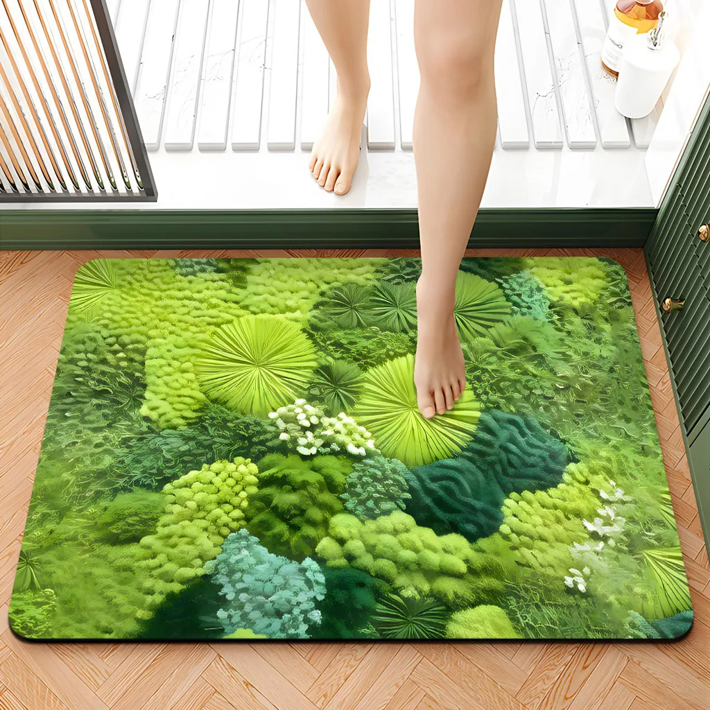 VIKAMA Super Fine Yarn Eingangstür Badezimmer Moos Teppich Rutschfeste, saugfähige Badematte