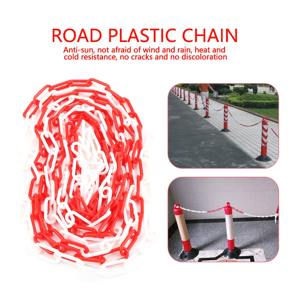 5M Plastic Warning Chain Road Warning Block Barrier Traffic Crowd Parking Control Used Urban Roads Highway Maintenanc Isolation