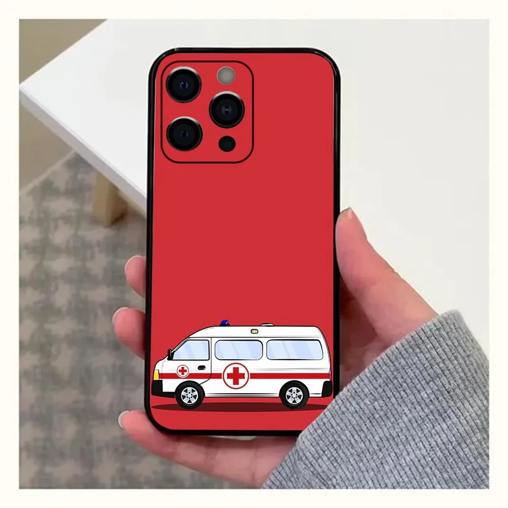 EMT EMS Ambulance Phone Case For Apple iPhone 15,14,13,12,11,Pro,X,XS,Max,XR,Plus,Mini Soft Black Cover