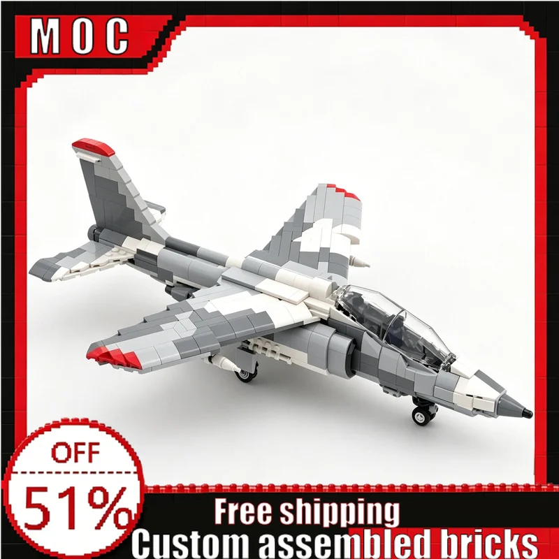 686 PCS Alpha Jet War Paint Military Aircraft Model Building Blocks Bricks Assembly Toy Educational DIY Collection Display Gifts