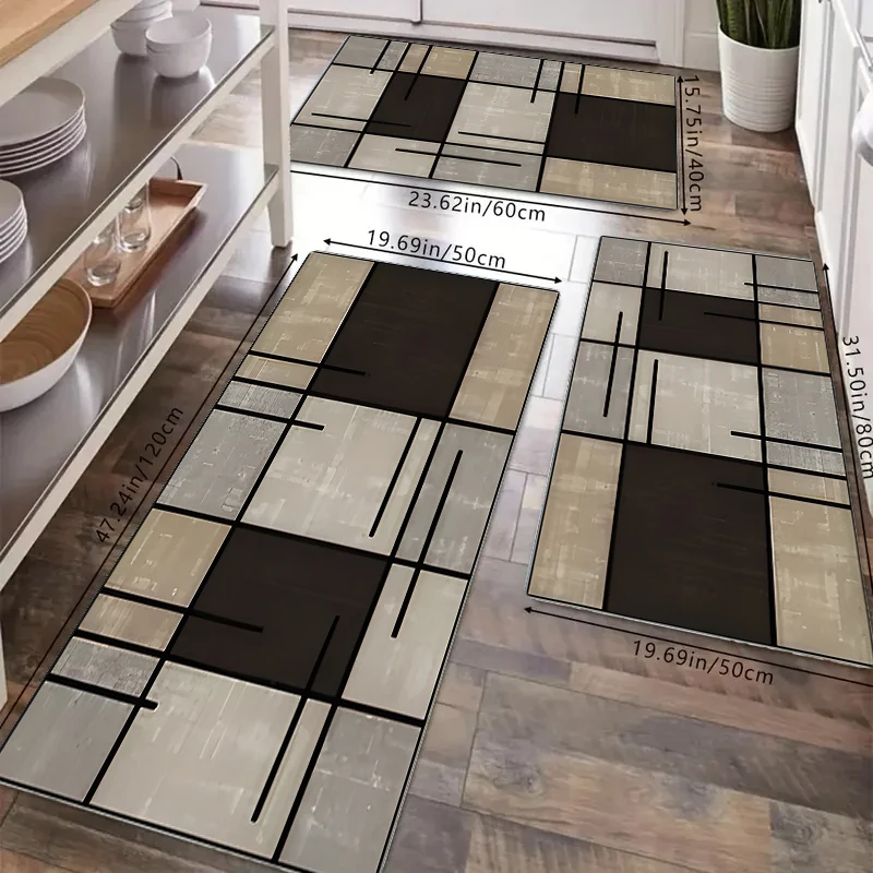 

Geometric Pattern Kitchen Carpet Washable Soft Floor Mat Suitable for Restaurant And Bedroom Decorative Rug