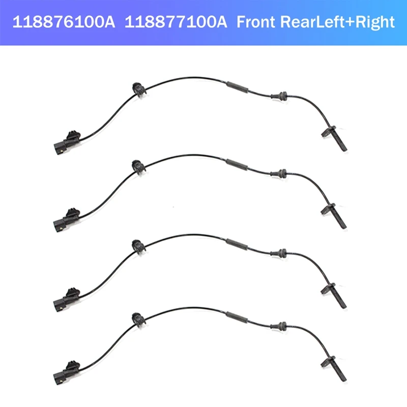 4 Pcs Front Rear Left+Right Wheel Speed Sensor 118876100A ,118877100A For Tesla Model 3 2017- Model Y 2019-