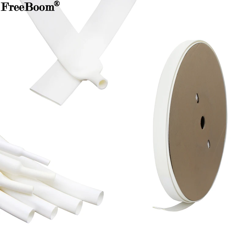 

1~20m 3:1 Heat Shrink Tubing With Glue White 1.6 ~ 39mm Double Wall Adhensive Lined Wire Polyolefin Cable Sleeve Waterproof