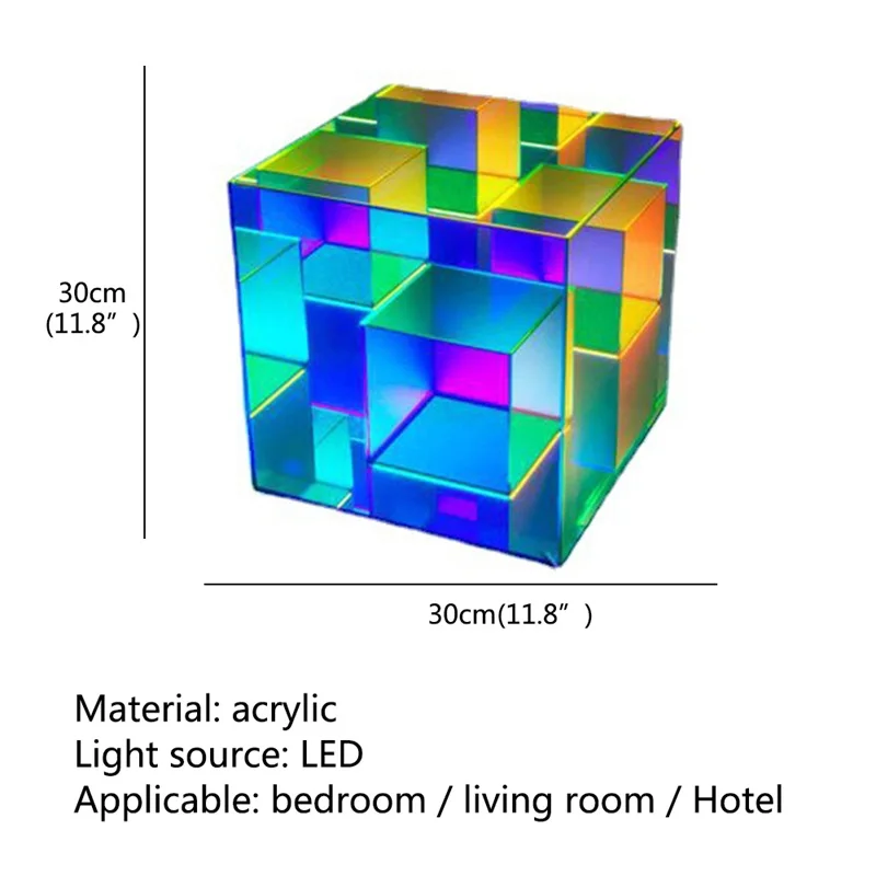 OUFULA Modern Table Lamp Creative Decoration LED Square Color Cube Atmosphere Light For Home Bed Room