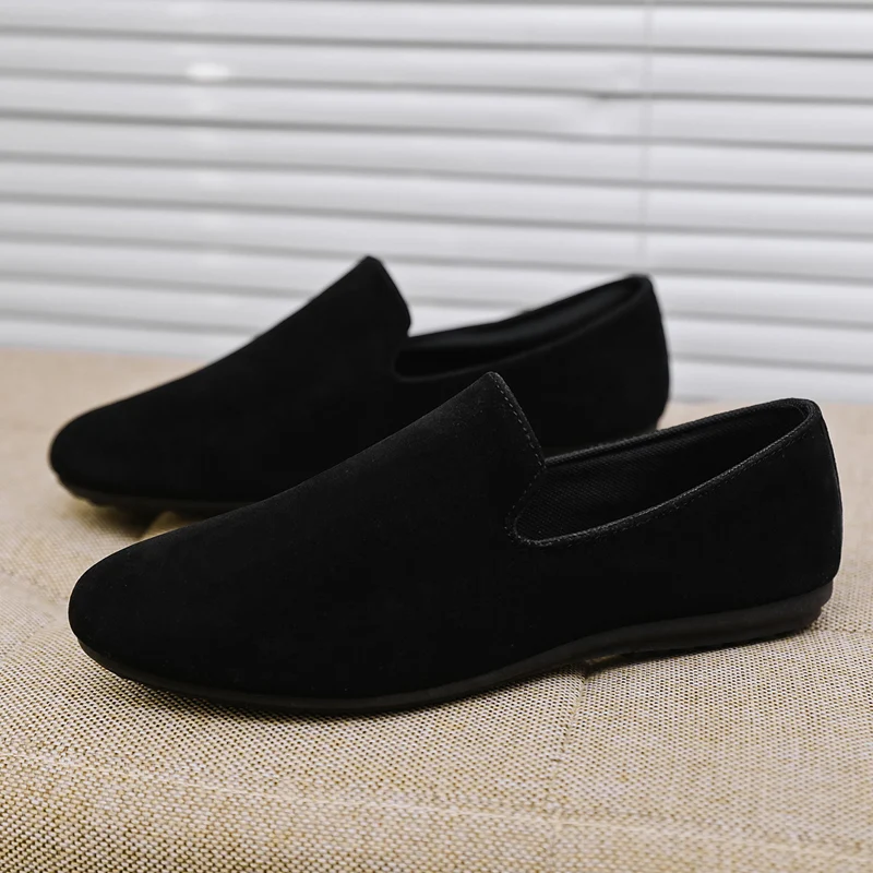

Hot Sale Black Loafers Men Summer Flat Shoes Comfortable Lightweight Men's Casual Shoes Non-slip Slip-on Shoes Man Lazy Shoes