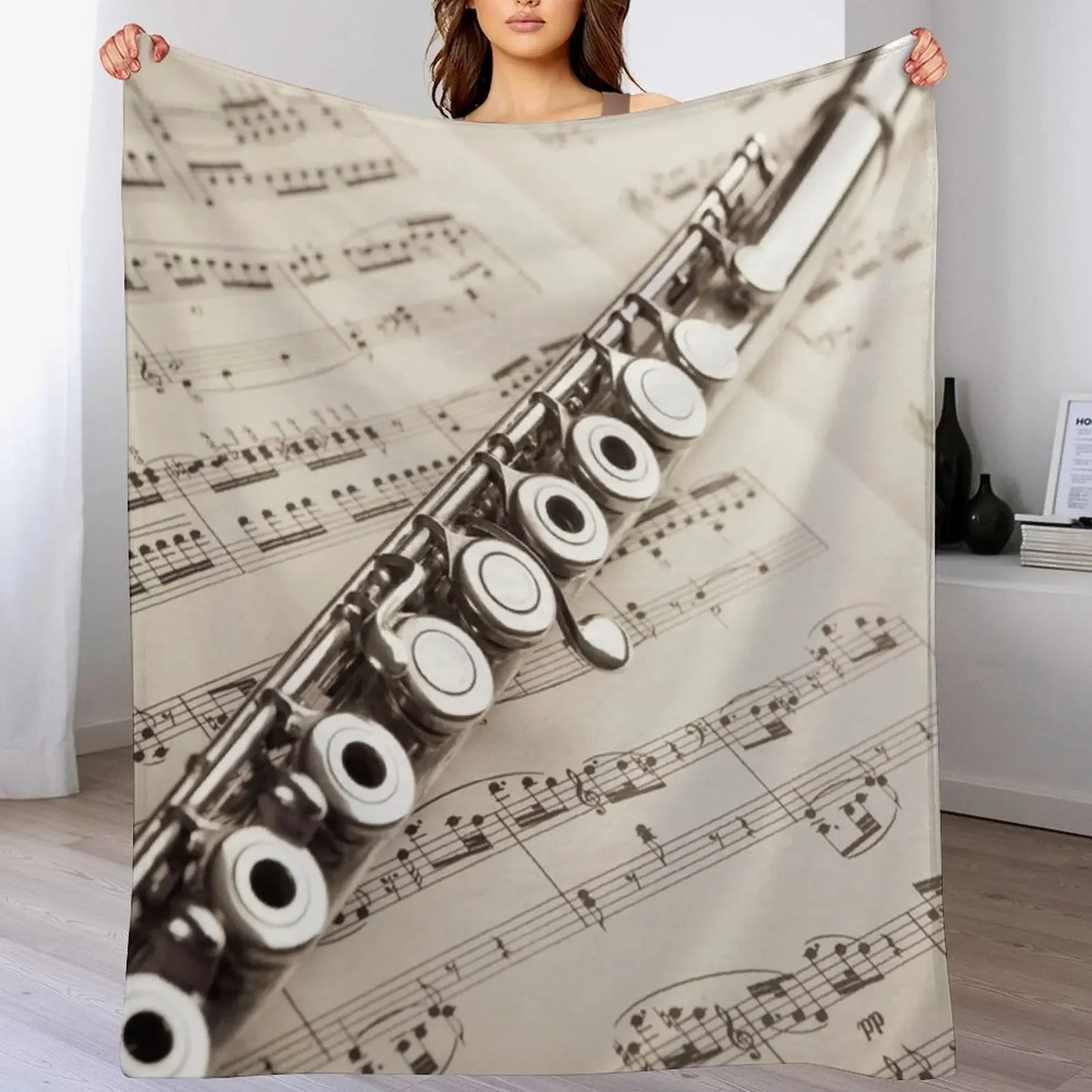 FLUTE WALLPAPER Throw Blanket