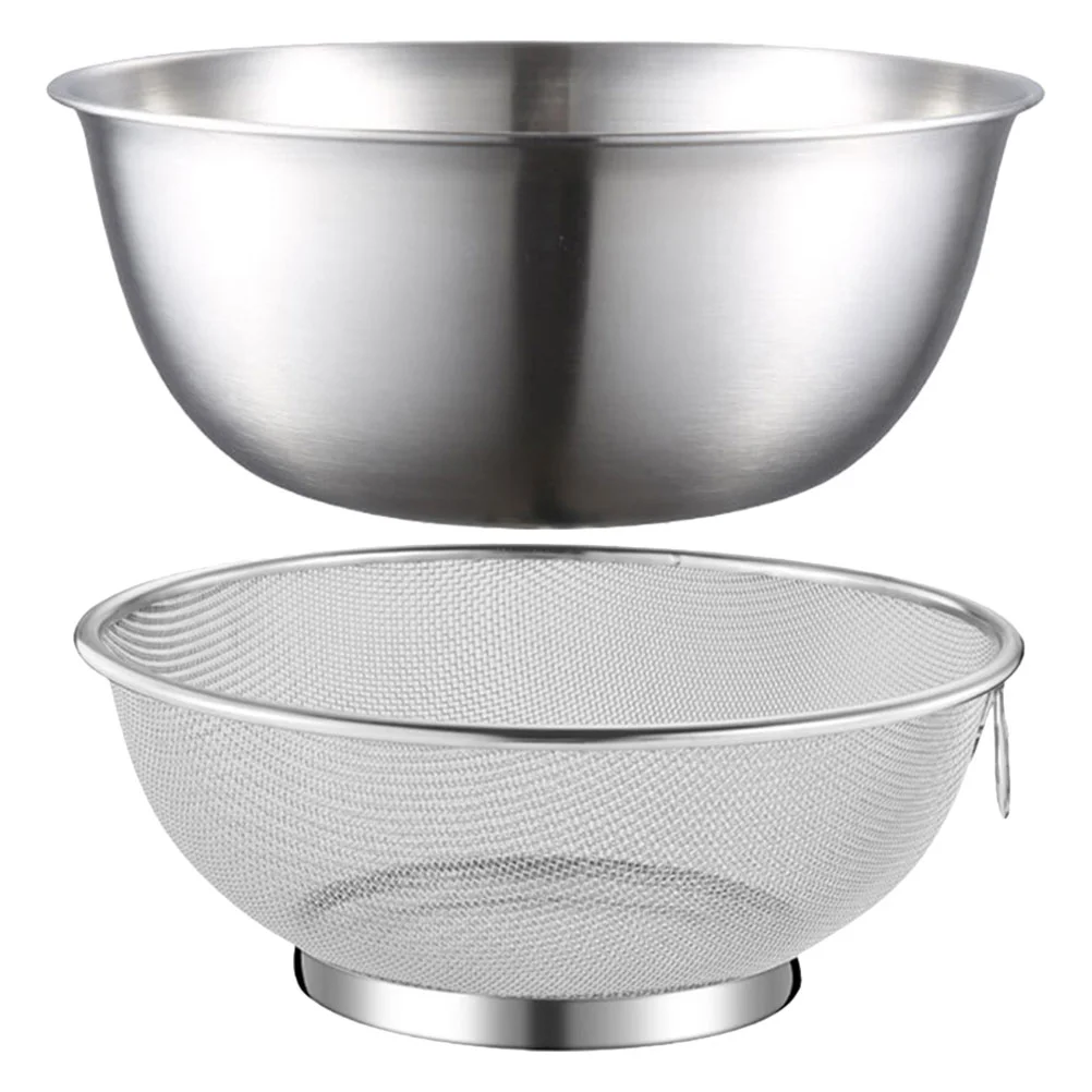 

2 Pcs Stainless Steel Drain Basket Kitchen Basin Rice Washing Artifact Fruit Mesh Strainer for Vegetables Fine Pasta Machine