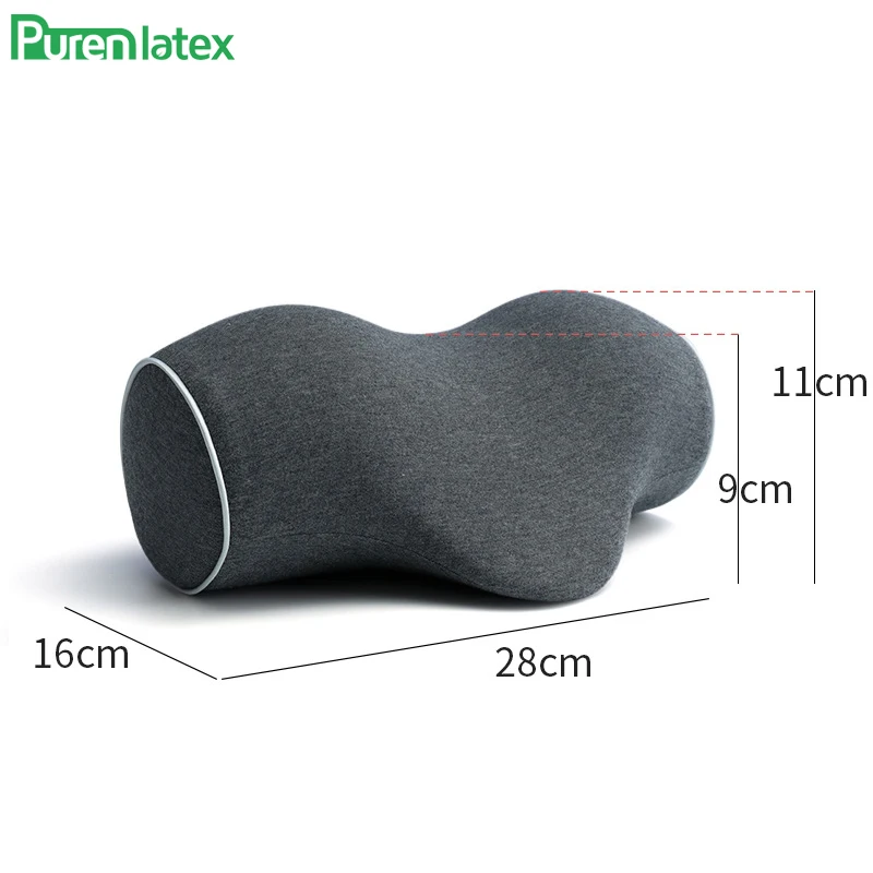 PurenLatex Memory Foam Pillow 28x16cm Orthopedic Neck Pillow Therapy Neck for Sleeping Bolster Cushion Multi-function Cushion