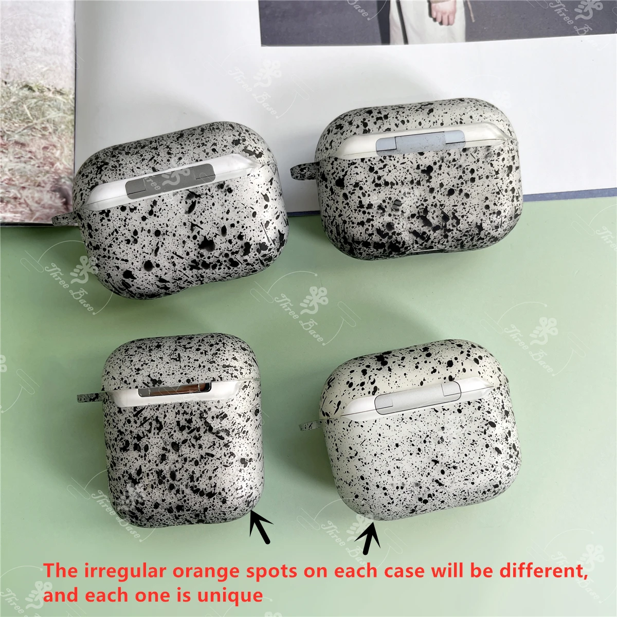 AirPods 4 2024 Gen 3 Gen 2 pro2 RM RPWP 소프트 케이스 Noctilucent 휴대용 충격 방지 보호 이어폰 커버 용 Threebase 케이스