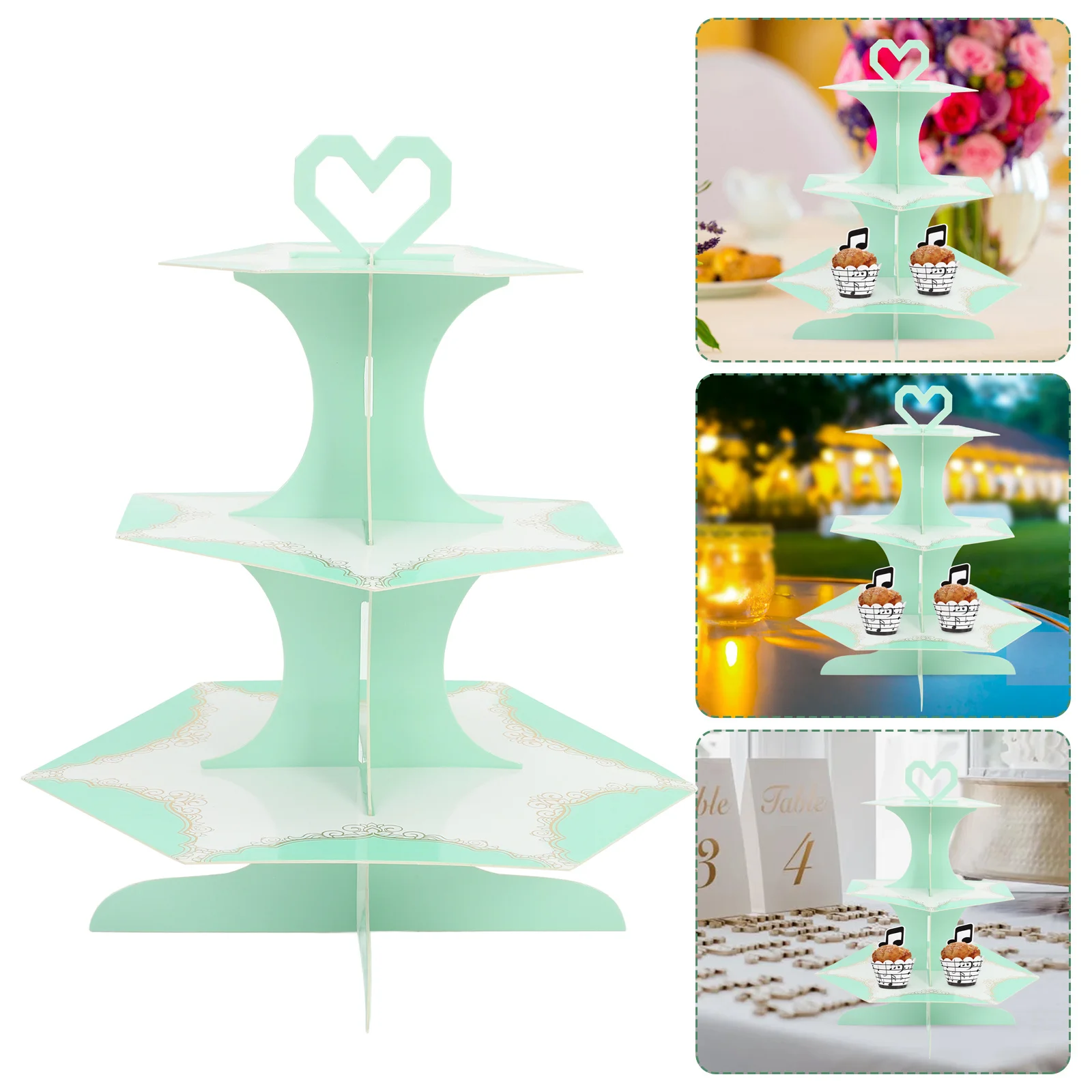 

3 Tier Paper Display Rack Birthday Party Butterfly Cupcake Stand Tiered Display Stand Multi-Function Holder Party Paper
