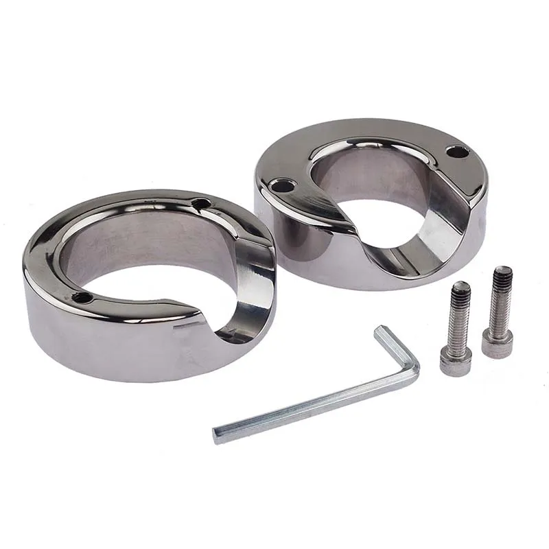 Metal Heavy Cockring Clamp Male Chastity Training Device Steel Cock Ring Bondage Scrotum Stretcher Lock Sperm Sex Toys For Men