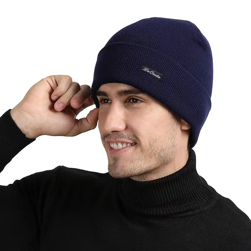 1 Pack Beanie for Men Women Warm Winter Hats Acrylic Knit Cuffed Beanie Cap Unisex