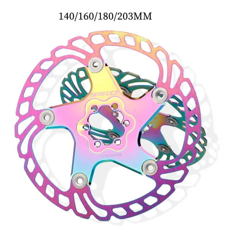 MTB DH Colorful Bicycle Disc Brake Cooling Floating Rotor 140/160/180/203mm Rotor CNC Mountain Road Bike Rainbow Disc RT99 RT86