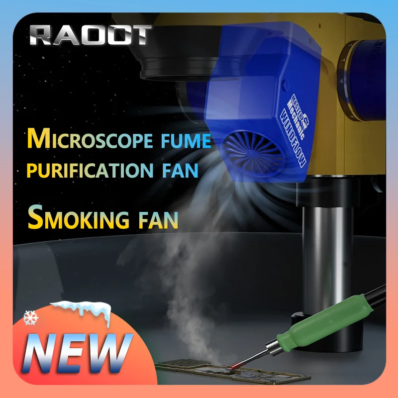 MECHANIC WINDFLOW Microscope Smoke Exhaust Fan 4 Wind Speed Adjustment for Fast Removing Brazing Smoke Fumes and Rosin Smoke