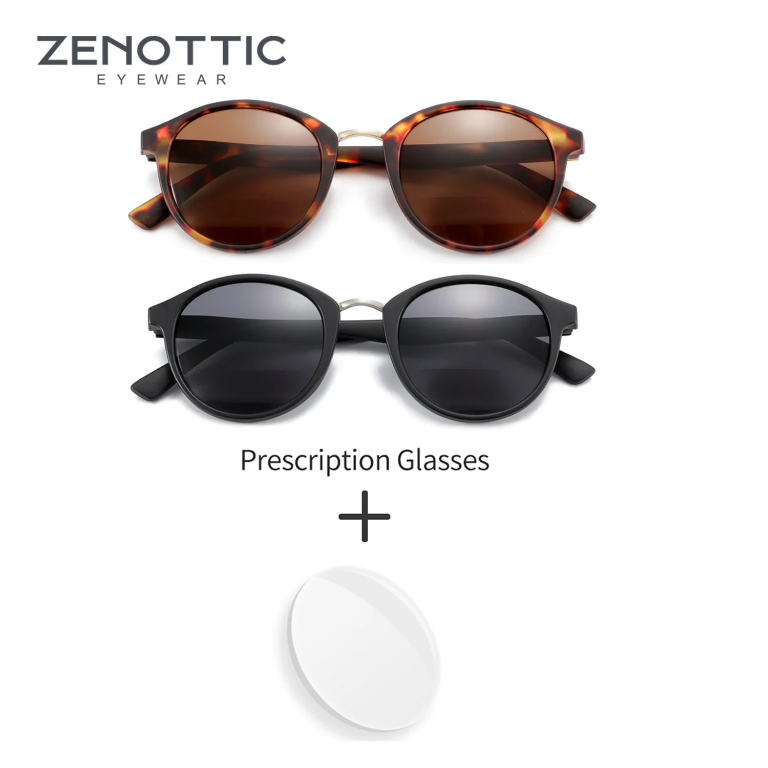 

Круглые солнцезащитные очки ZENOTTIC для женщин, защита от ультрафиолета UV400, прогрессивные женские очки, оптические солнцезащитные очки для близорукости