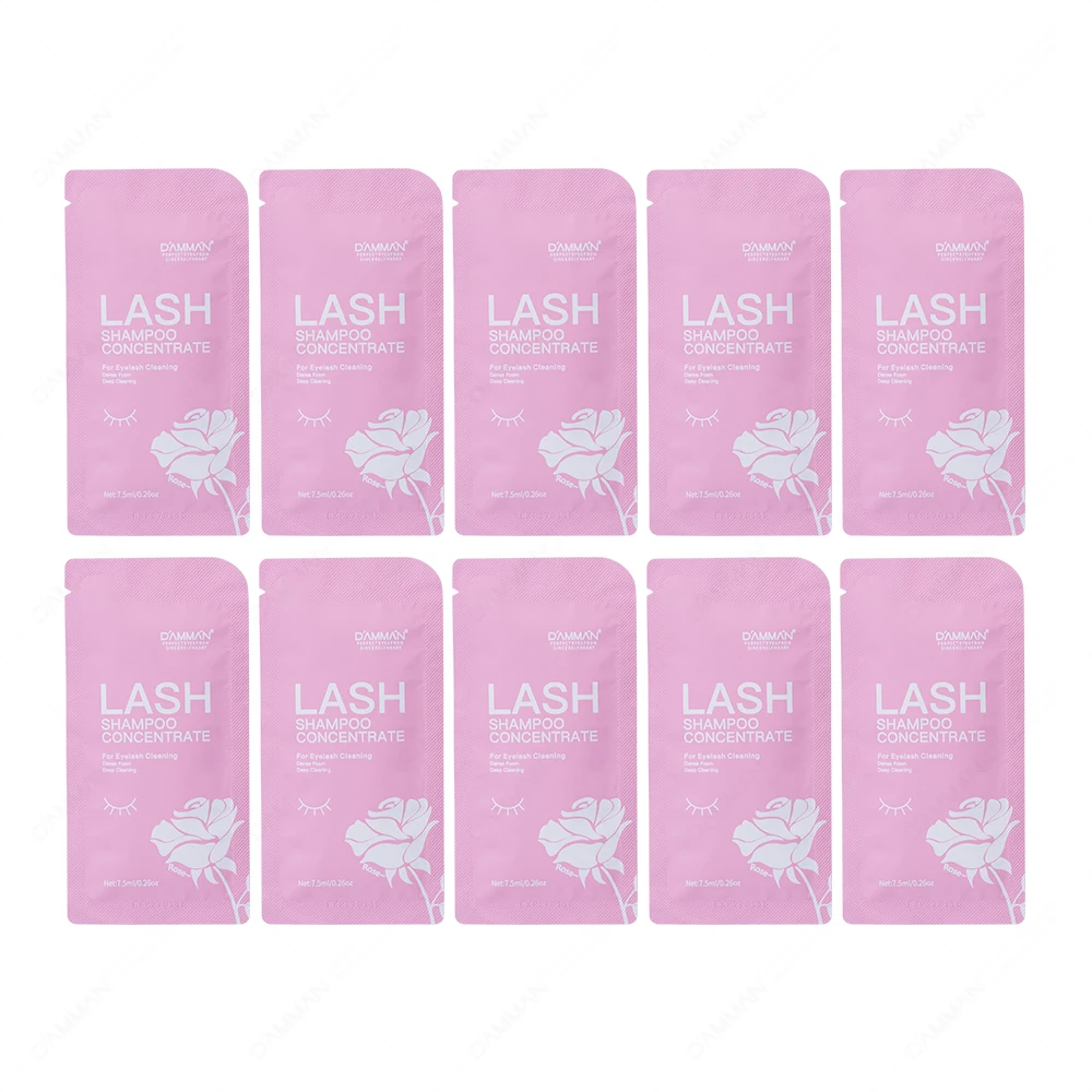 10Pcs 7.5Ml Super Shampoo Concentrated Lashes Foam Cleanser For Lash Extension Rose Scent Shampoo Concentrate Makeup Supplies