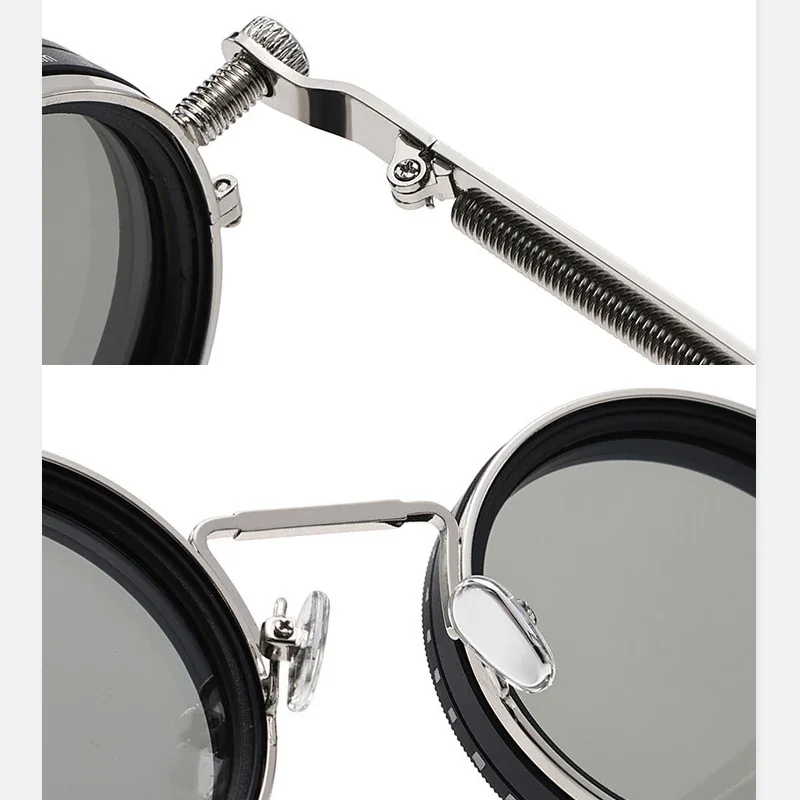 Polarized Round Sunglasses Men ND9 Adjustable Dimming Sun Glasses Women Retro Punk Fishing Eyeglasses Outdoor Shades UV400 image 4