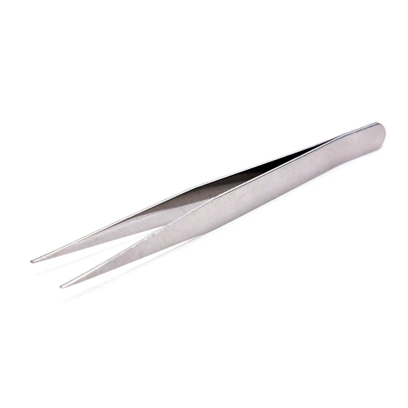2Pcs Stainless Steel Safe Smooth Straight Tweezers Feeding Tongs Curved Nippers Tools For Lizards Reptile Spider Garden Kitchen