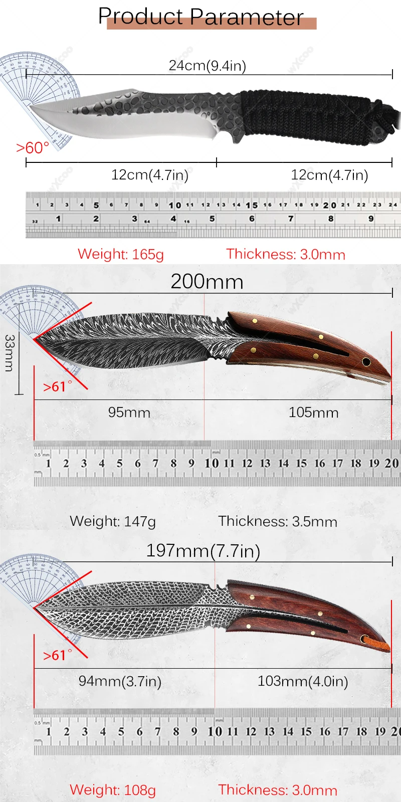 Handmade Forged Butcher Knife Chef Knife Boning Knife Slicing Fish Meat Vegetable Kitchen Knives Cooking Knives with Cover